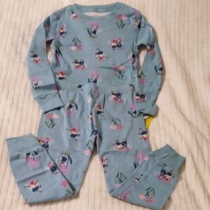 Carter's Color Teal Blue Floral Print Toddler Pajama Set Size 3T NWT.